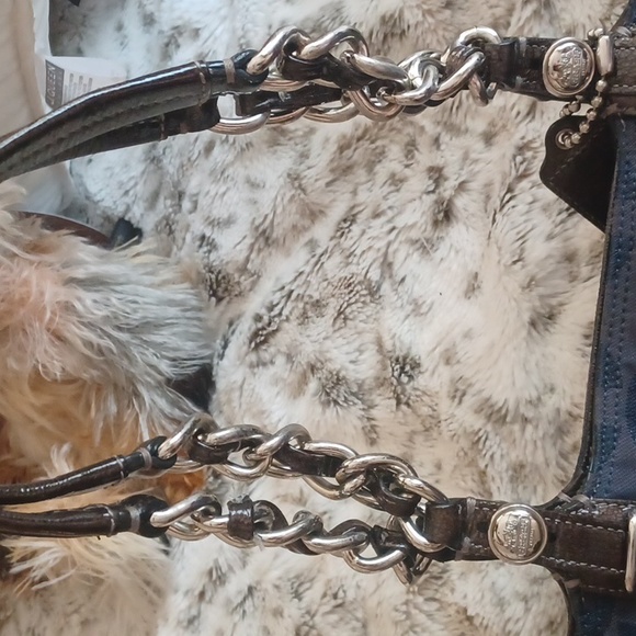 Coach Blue CC Fabric Tote - Picture 4 of 10